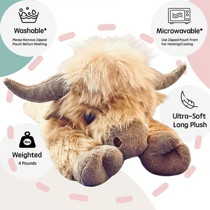 Cute Cartoon Highland Cow Cuddly Toy