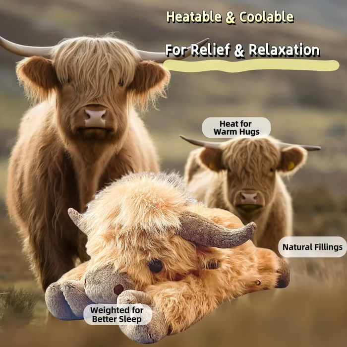 Cute Cartoon Highland Cow Cuddly Toy