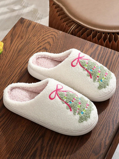 Christmas Cartoon Pattern Warm Cotton Slippers