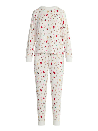 Knit Long Sleeve Top And Joggers Pajama Set