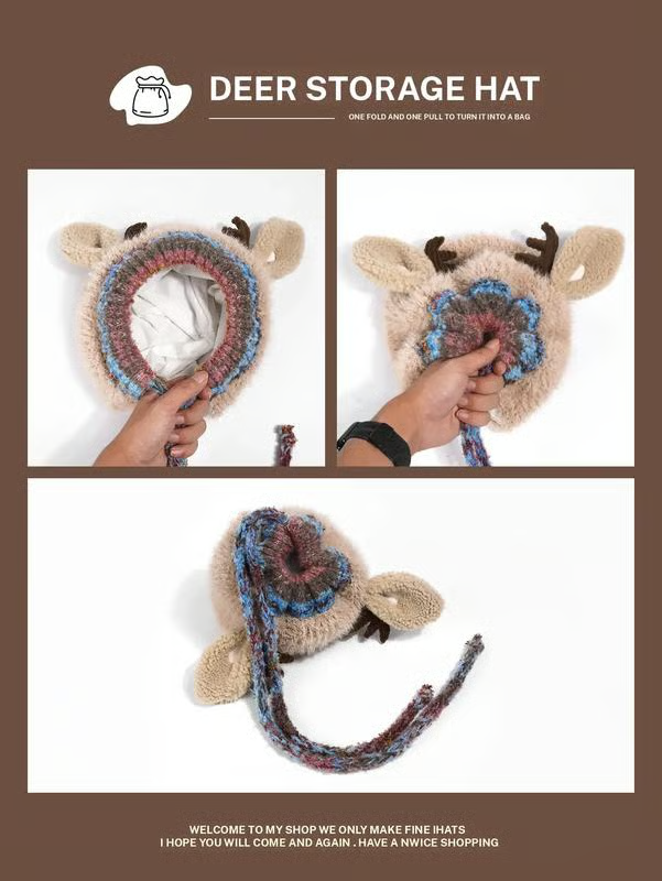 Original Festive Antler Hat – Windproof Ear Protection, 2-in-1 Hat/Handbag & Ideal For Family Christmas Outings