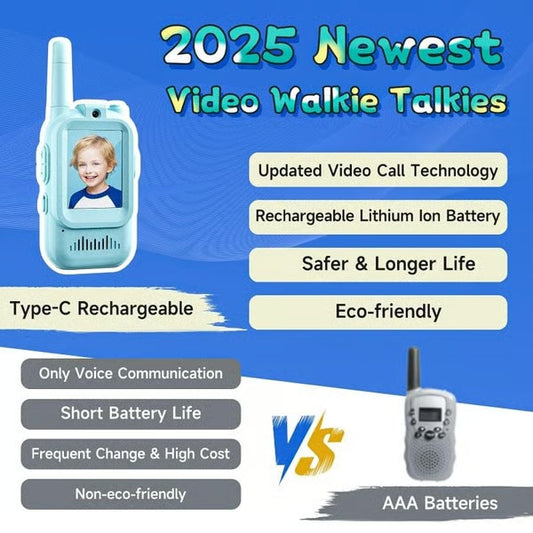 Rechargeable Video Walkie Talkies For Kids【A Pair】