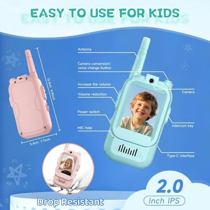 Rechargeable Video Walkie Talkies For Kids【A Pair】