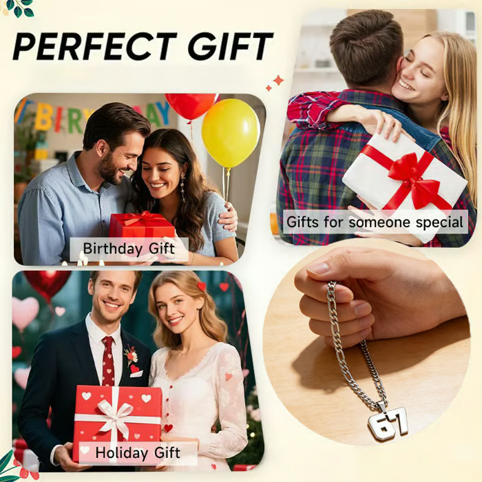 67 Number Pendant Necklace