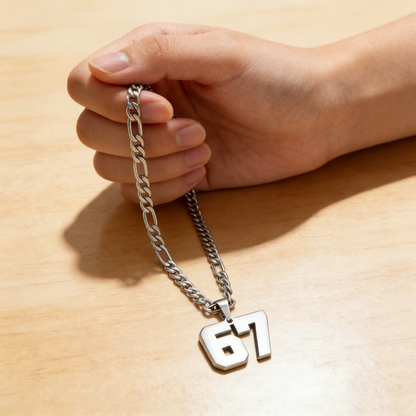 67 Number Pendant Necklace