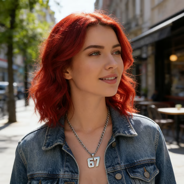 67 Number Pendant Necklace