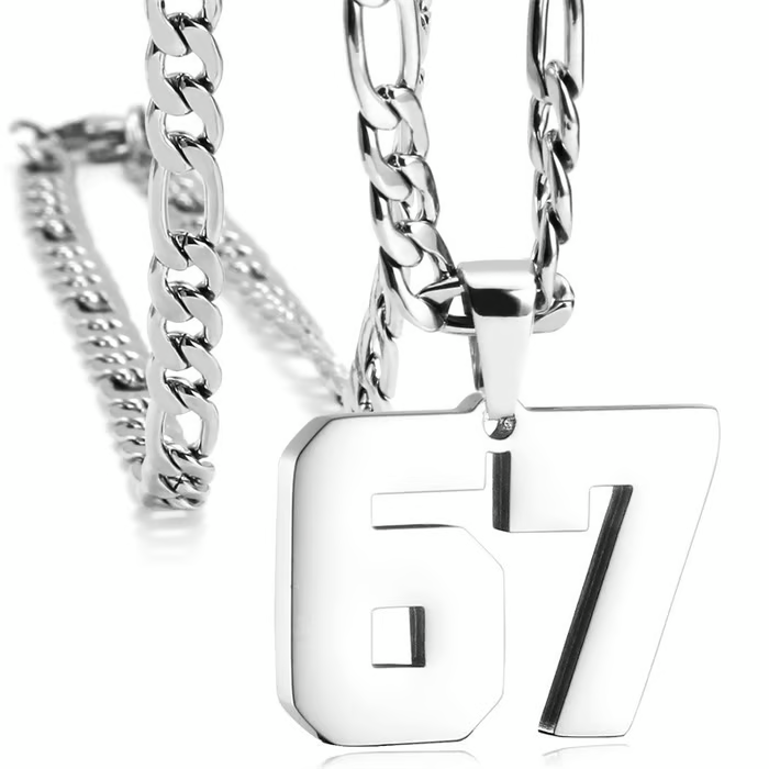 67 Number Pendant Necklace