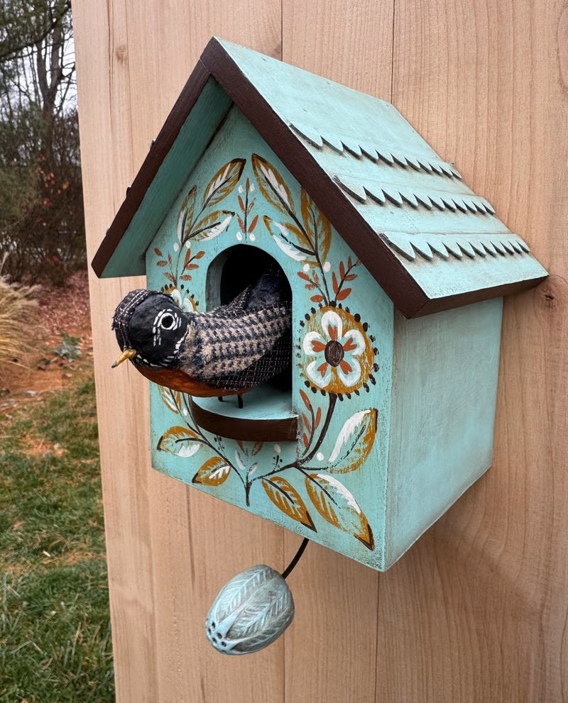 🦉Whimsical Kinetic Art Birdhouse Wall Decor