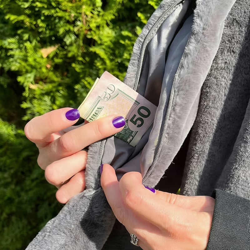 Hidden Zipper Pocket Scarf