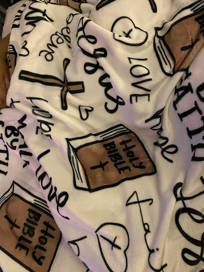Super Soft Christian Bible Jesus Throw Blanket