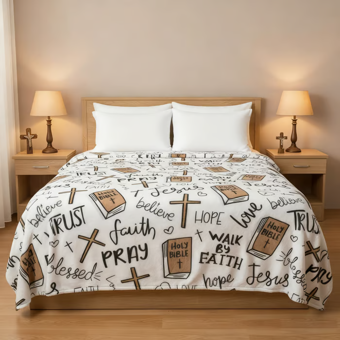 Super Soft Christian Bible Jesus Throw Blanket