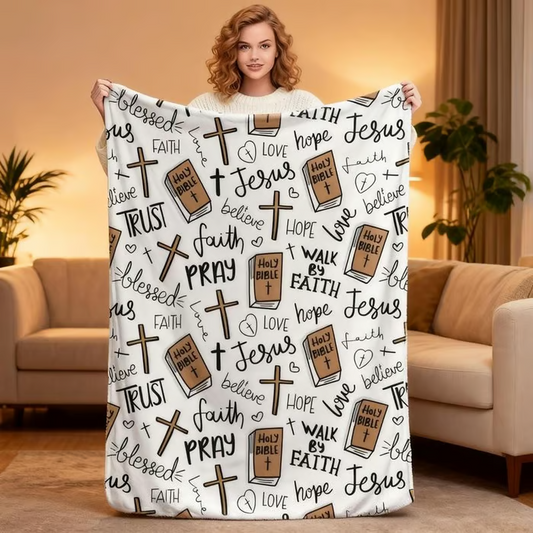 Super Soft Christian Bible Jesus Throw Blanket