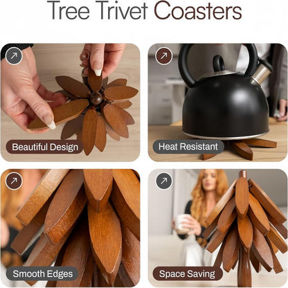 Natural Tree Trivet Set