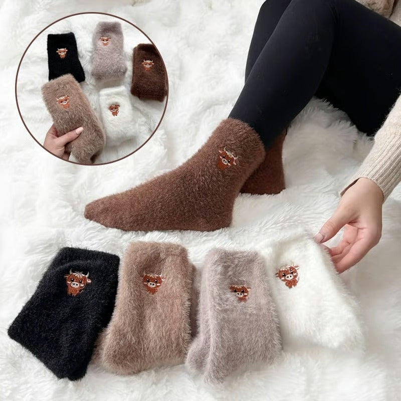 Cute Cow Slipper Socks