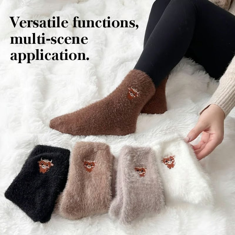 Cute Cow Slipper Socks