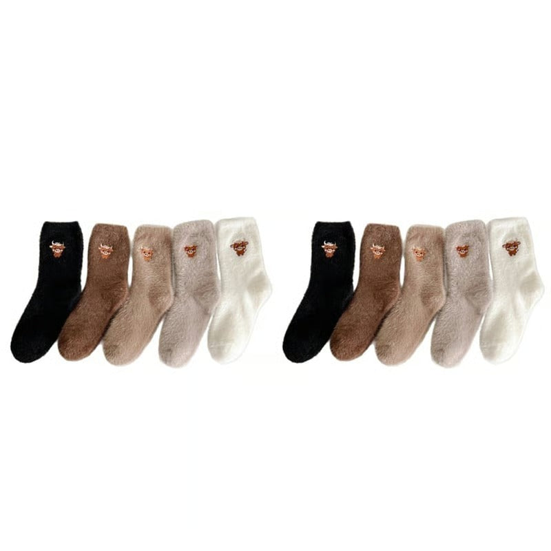 Cute Cow Slipper Socks