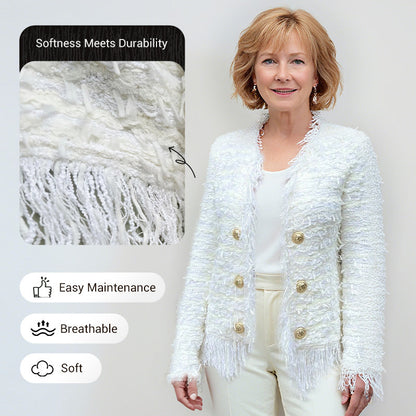 Women’s Fashion Button Tassel Short Coat