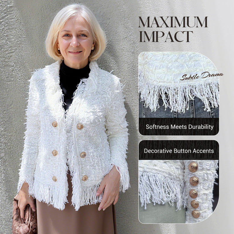 Women’s Fashion Button Tassel Short Coat