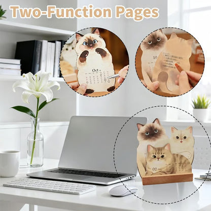 2026 Cute Cats And Dogs Monthly Desk Calendar