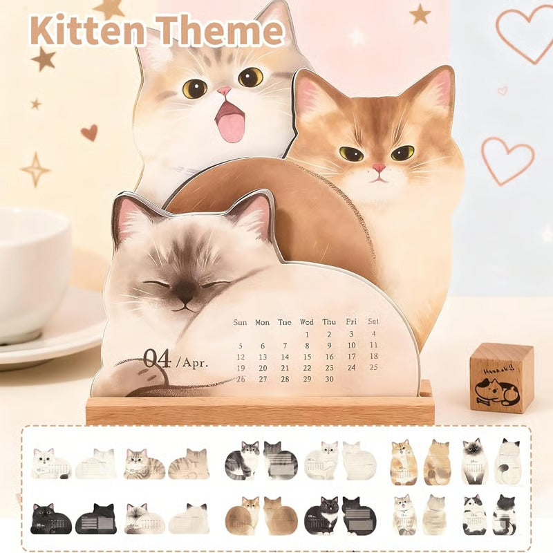 2026 Cute Cats And Dogs Monthly Desk Calendar