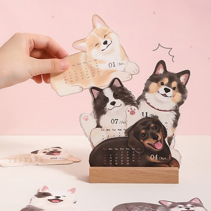 2026 Cute Cats And Dogs Monthly Desk Calendar
