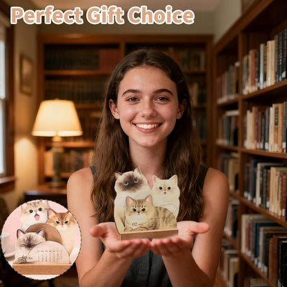 2026 Cute Cats And Dogs Monthly Desk Calendar