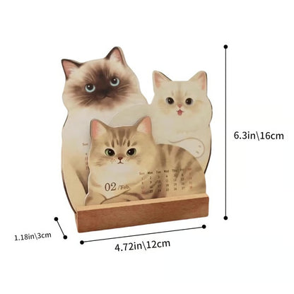 2026 Cute Cats And Dogs Monthly Desk Calendar