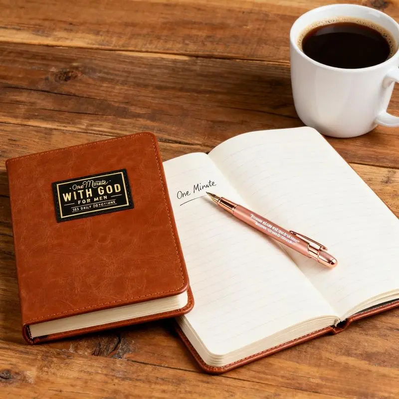 One Minute With God For Men 365 Days Devotional Journal Portable Daily Reflections Book