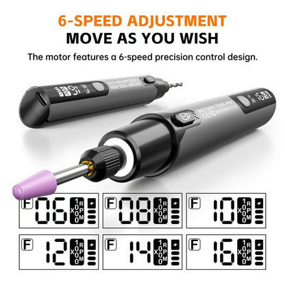 Mini Electric Rotary Tool Set With LED Light & Digital Display