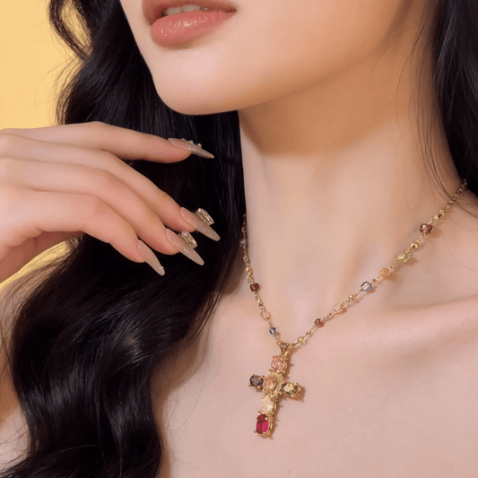 Colorful Cross Pendant Necklace