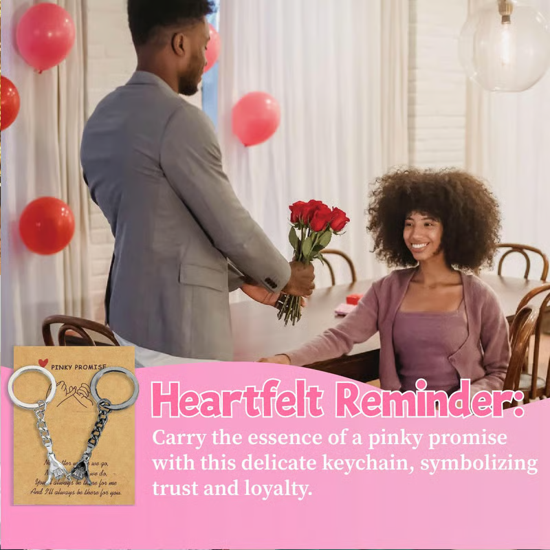 2PC Matching Pinky Promise Keychains For Couples