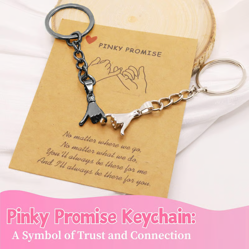 2PC Matching Pinky Promise Keychains For Couples