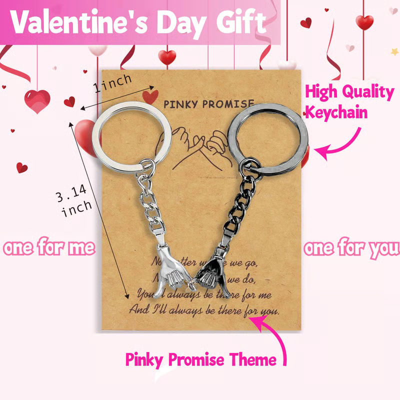 2PC Matching Pinky Promise Keychains For Couples