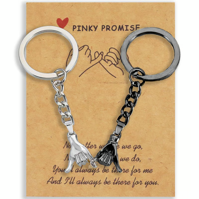 2PC Matching Pinky Promise Keychains For Couples