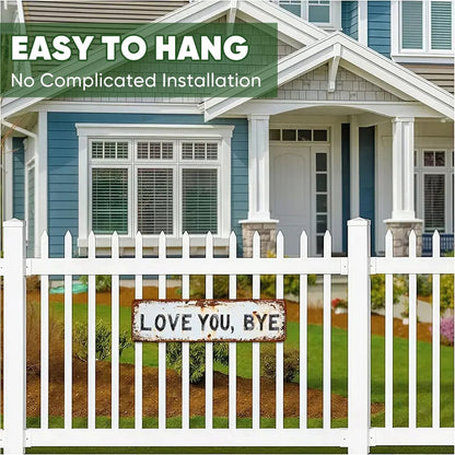 Vintage "Love You, Bye" Metal Wall Sign