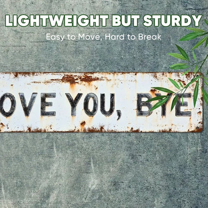 Vintage "Love You, Bye" Metal Wall Sign