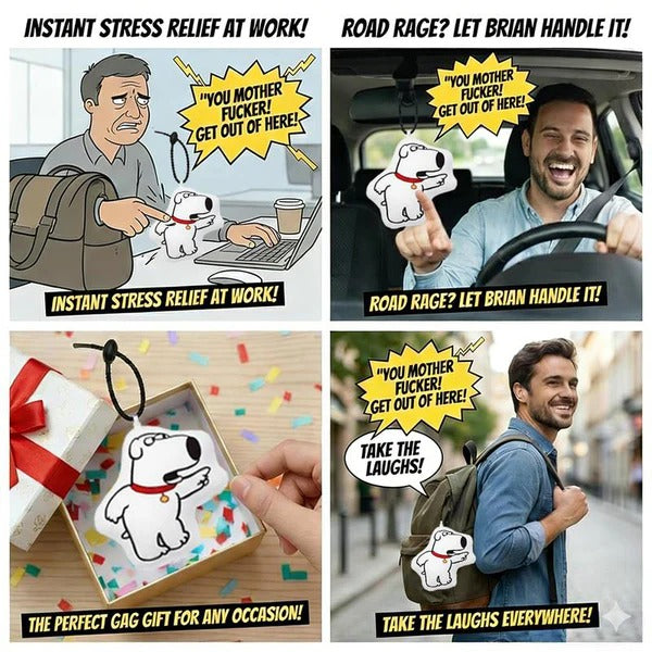 Funny Talking Brian Dog Keychain