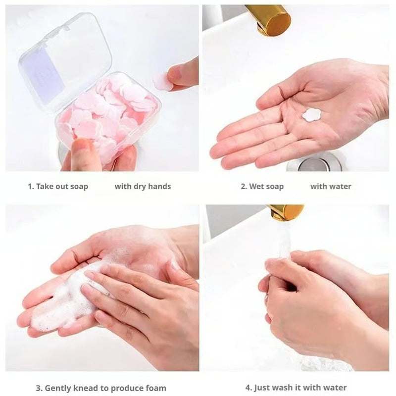 Petal Soap Paper Sheets(4 Boxes) – Lightweight Floral Hand Wash For Travel & Daily Use