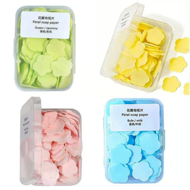 Petal Soap Paper Sheets(4 Boxes) – Lightweight Floral Hand Wash For Travel & Daily Use
